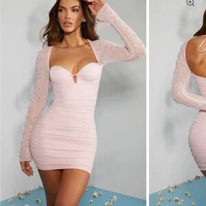 Oh Polly | Dresses | Embellished Extreme Cowl Neck Halter Mini Dress In  Lilac | Poshmark
